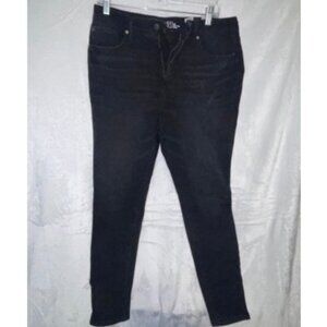 Time and Tru High Rise Curvy Jeans Women 32x27 Size 12 Black Denim Skinny Leg